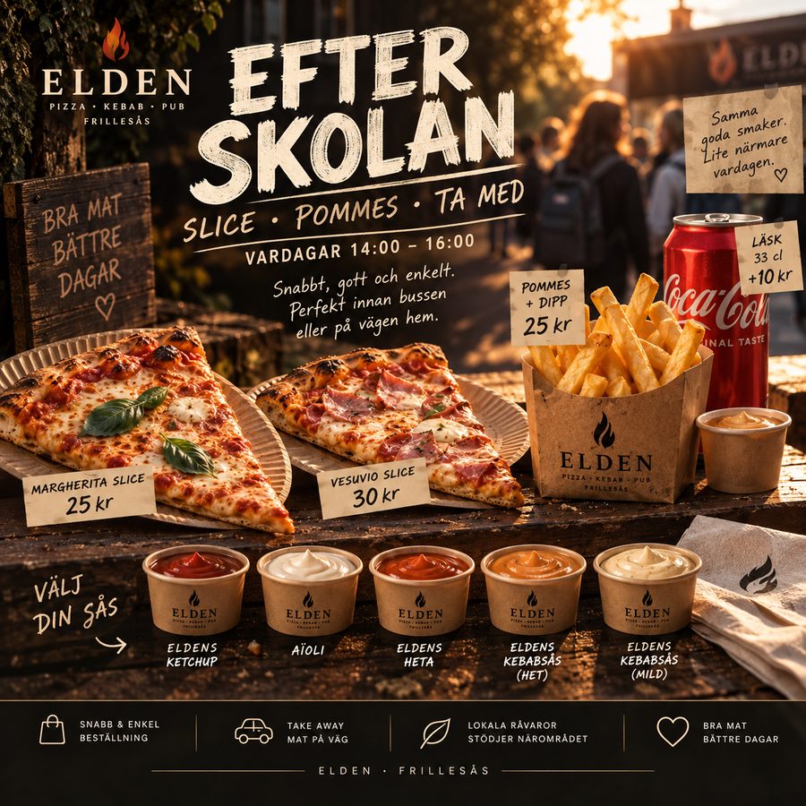 Affisch för Efter skolan med slice, pommes och läsk